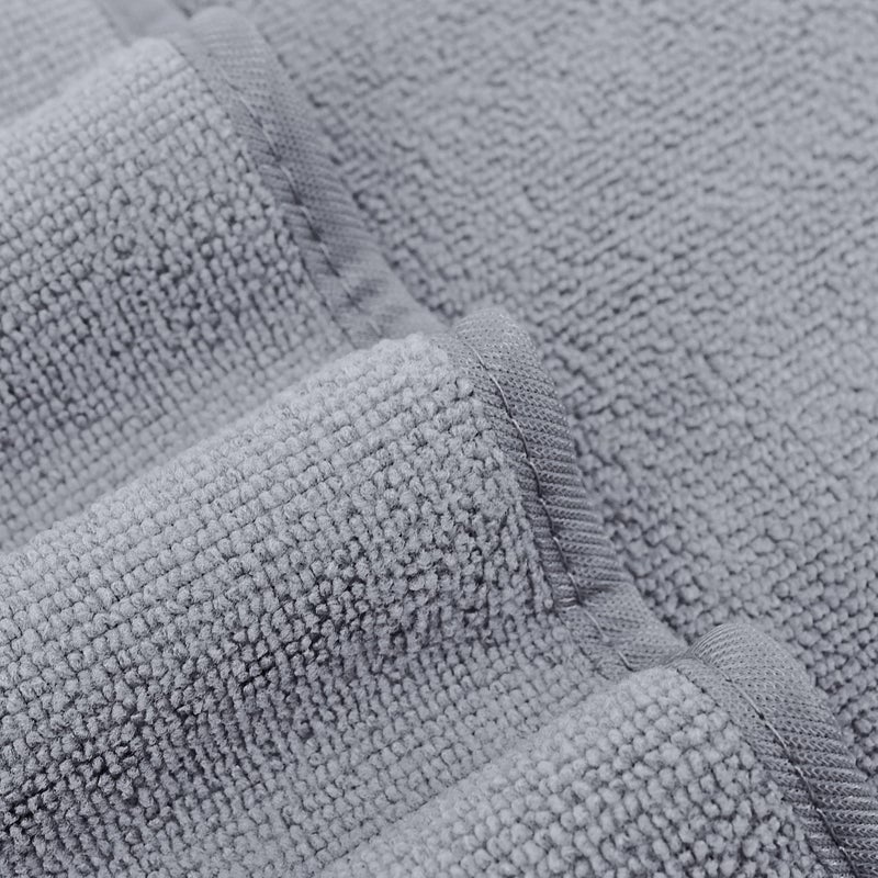 POLYTE Oversize, 60 x 30 in., Quick Dry Lint Free Microfiber Bath Towel Set, 6 Piece (Gray) - Image 5